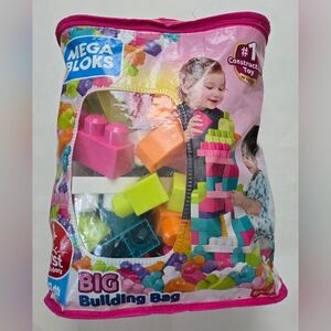 Fisher-Price Mega Bloks 80 Big Building Blocks w/Storage Bag - Pink